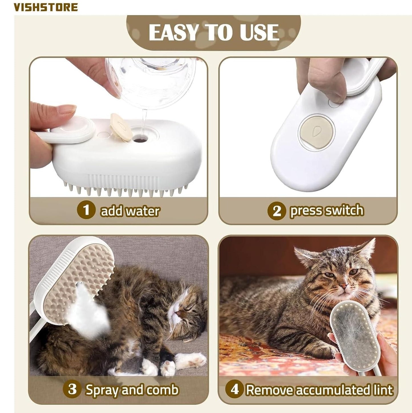 PA01 Steam Pet Brush