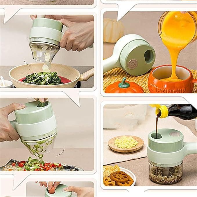KT07 4-in-1 Portable Electric Vegetable Cutter Set