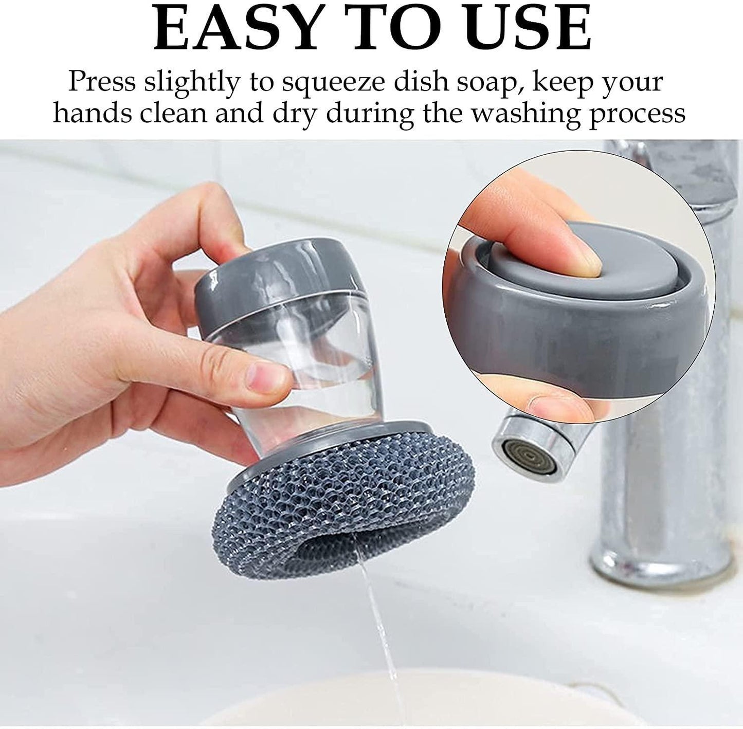 KT11 Kitchen Soap Dispensing Palm Brush (Pack of 2)
