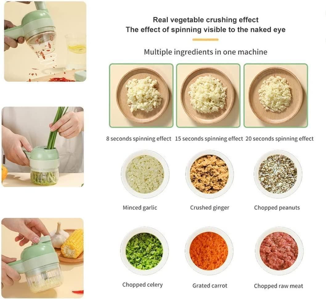 KT07 4-in-1 Portable Electric Vegetable Cutter Set