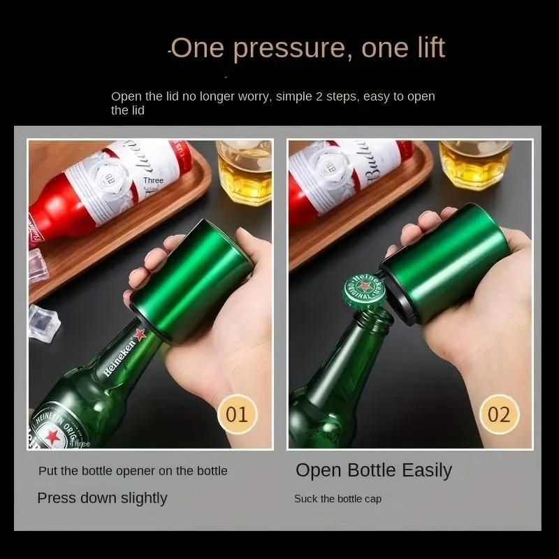 KT04 Stainless Steel Automatic Push & Pull Bottle Opener