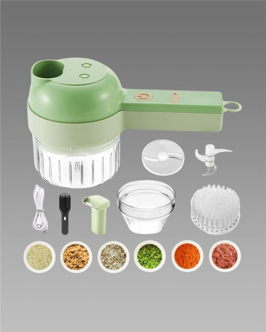 KT07 4-in-1 Portable Electric Vegetable Cutter Set