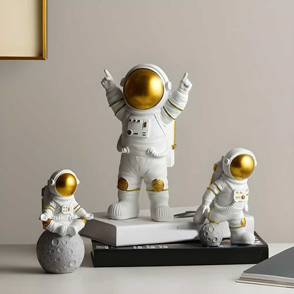 HD09 Astronaut Spaceman Statue Ornament (Set of 3)