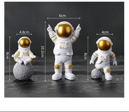 HD09 Astronaut Spaceman Statue Ornament (Set of 3)